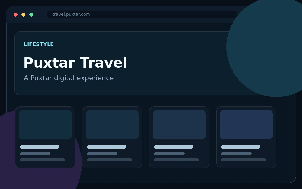 Concept preview of Puxtar Travel